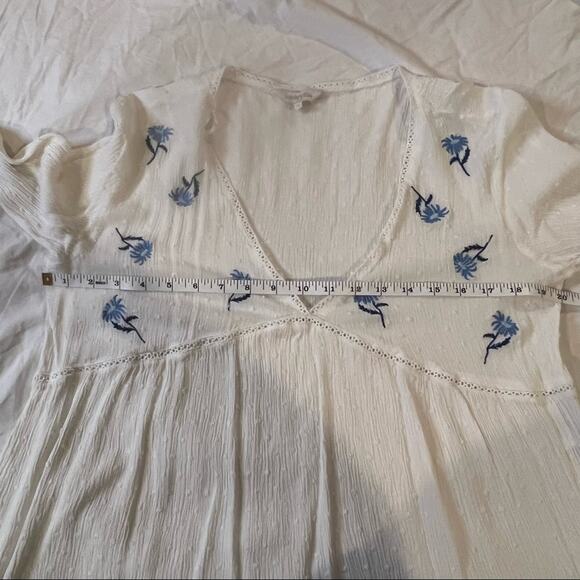 Amaryllis Clip Dot V-Neck Embroidered Peasant Blouse size PXL - Picture 9 of 9